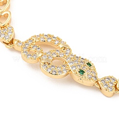 Bracelets à maillons en laiton doré avec micro pavé de zircone cubique&nbsp;BJEW-P314-A05-G