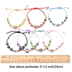 Braccialetti di perline intrecciate in resina con malocchio per le donne&nbsp;BJEW-FS00018-02