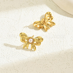 Boucles d'oreilles à tige en acier inoxydable Sweet 201 en forme de nœud papillon&nbsp;SK0525-1