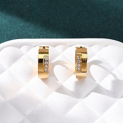 Boucles d'oreilles créoles en acier inoxydable 304 avec zircone cubique&nbsp;EJEW-D331-11G