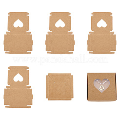 Boîtes de rangement de bijoux en papier kraft carré&nbsp;CON-TAC0001-04B