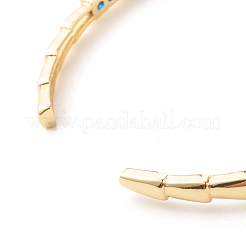 Bracelet de manchette ouvert en zircone cubique colorée&nbsp;BJEW-B054-18G