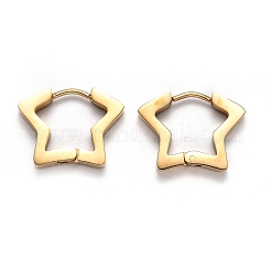 Pendientes de aro con forma de estrella de acero inoxidable 304&nbsp;STAS-H156-07G