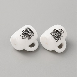 Taza con cuentas de silicona con estampado de palabras&nbsp;SIL-WH0006-18L