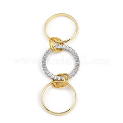 Micro ottone spianare anelli zirconi&nbsp;RJEW-D325-01PG-09