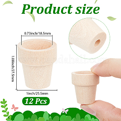 12 Stück Miniatur-Holzvase als Ornament&nbsp;DIY-GF0014-36
