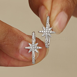 Boucles d'oreilles créoles en argent sterling pavé de moissanite pour femme&nbsp;VF8050