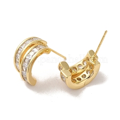 Boucles d'oreilles en laiton micro pavé de zircons cubiques pour femmes&nbsp;EJEW-E301-10G