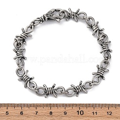 316 chirurgischer Edelstahl große Stacheldraht-Gliederkettenarmbänder für Männer und Frauen&nbsp;BJEW-Q349-17AS