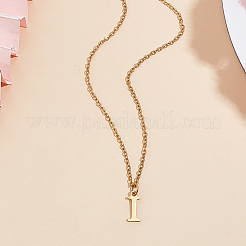 Colliers avec pendentif lettre en acier inoxydable 304&nbsp;NJEW-LP0001-53I-G
