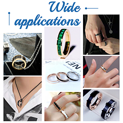 10 anillo de acero inoxidable 201 liso de 5 colores para hombres y mujeres.&nbsp;RJEW-DC0001-03B