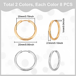 Pendientes de aro de acero inoxidable 304&nbsp;EJEW-UN0001-06