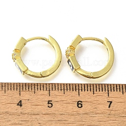 Orecchini a cerchio in ottone chiaro con zirconi cubici&nbsp;EJEW-M047-07G