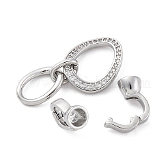 Messing Micro Pave klare Zirkonia Falte über Verschlüsse&nbsp;KK-U059-24P