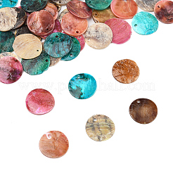 56 Stück 5 Farben sprühlackierte natürliche Akoya-Muschel-Anhänger&nbsp;SHEL-FS0001-09