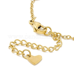 Bracelet de cheville à maillons en forme de cœur en acier inoxydable 304 plaqué sous vide PVD avec chaînes à maillons pour femme&nbsp;STAS-E001-24G