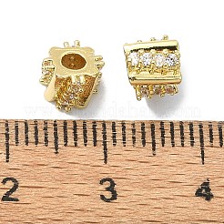 Placcatura a cremagliera in ottone con pavé di perle di zirconia cubica trasparenti&nbsp;KK-M282-33G