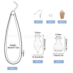 90 Stück DIY-Schmuckset-Sets aus Glas zum Selbermachen einer Wunschflasche&nbsp;DIY-SC0014-96P