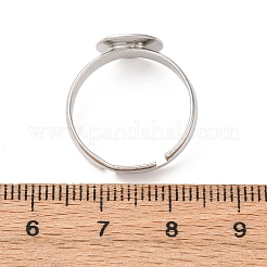Fornituras de base de anillo de almohadilla de latón ajustable&nbsp;X-KK-K110-01P-NR