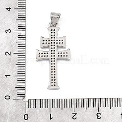 Religiöse Messinganhänger mit Mikropavé-Fassung aus klaren Zirkonia&nbsp;KK-B177-03P-02