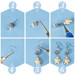DIY-Set zur Herstellung von Ohrhängern aus natürlichen und synthetischen gemischten Edelsteinen&nbsp;DIY-PH0022-45