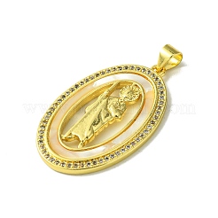 Colgantes de circonita cúbica micro pavé de latón chapado en oro real de 18 quilates&nbsp;KK-H472-14G-11