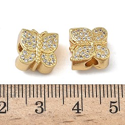 Messing Micro Pave klare Zirkonia Perlen&nbsp;KK-L257-28G