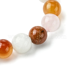 Braccialetti elastici con perline rotonde in corniola naturale&nbsp;BJEW-JB10910-02