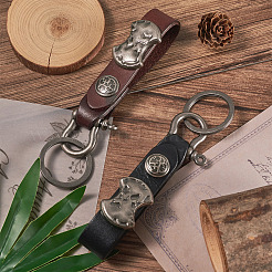 2 porte-clés à fermoir en cuir 2 couleurs&nbsp;KEYC-BY0001-04