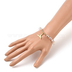 Braccialetti con ciondoli a forma di coda di balena in ottone&nbsp;BJEW-JB05571-02
