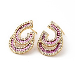 Aretes en forma de lágrima con circonitas cúbicas&nbsp;KK-E060-12G