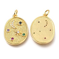 Pendenti in zirconi cubici colorati in micro pavè di ottone&nbsp;ZIRC-J024-04G