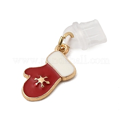 Weihnachtsmotiv Legierung Emaille Charm Handybänder&nbsp;HJEW-JM03451