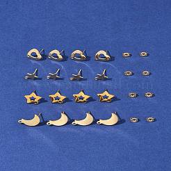 16 pieza de 4 estilos de accesorios para pendientes de acero inoxidable 304&nbsp;STAS-FS0001-85G