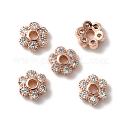 Tappo con perline in zirconi cubici in ottone con placcatura a cremagliera&nbsp;KK-C020-12B-RG