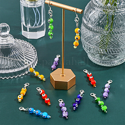 7 chakra fait à la main au chalumeau mauvais œil perlé pendentif décorations&nbsp;AJEW-CA0003-48
