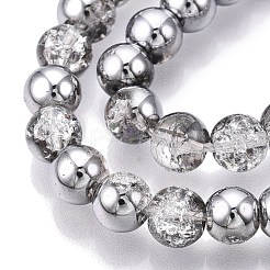 Brins de perles de verre craquelées électrolytiques&nbsp;X-EGLA-N014-6mm-03