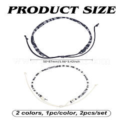 2 Stück geflochtene Armbänder aus Baumwoll- und Leinenkordel in 2 Farben für Männer und Frauen&nbsp;BJEW-LP0003-19