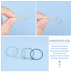 80 pieza de 4 estilos de anillos de acero inoxidable quirúrgico 316 para copas de vino&nbsp;STAS-UN0053-44