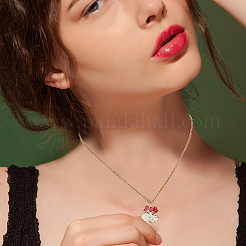 8 Stück 8 Stile Weihnachts-Themen echte 18k vergoldete Messing Emaille Charms&nbsp;KK-BBC0014-99