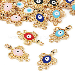 12 set di 6 connettori in lega smaltata con strass&nbsp;FIND-TA0004-85
