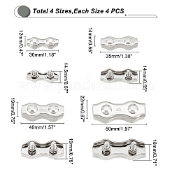 16 Stück 4 Stil 304 Edelstahl Doppel 2-Pfosten Kabelklemme&nbsp;FIND-GA0002-28