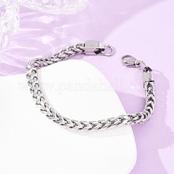 Bracelets en acier inoxydable 304 à maillons cubains pour femmes et hommes&nbsp;BJEW-F527-07P