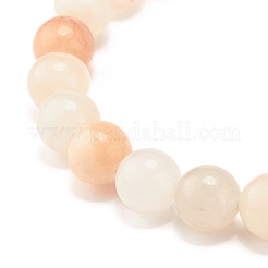 Bracciale elasticizzato con perle di avventurina rosa naturale smerigliate rotonde&nbsp;BJEW-JB07170
