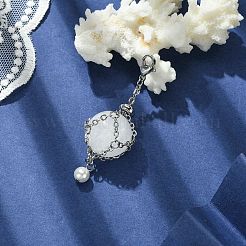 Chaînes de câble en acier inoxydable 304 pochette en macramé support de pierre vide pendentif décoration&nbsp;HJEW-TA00069-02