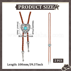 2 pièce de colliers à cravate bolo en cuir pu&nbsp;NJEW-ME0001-22B