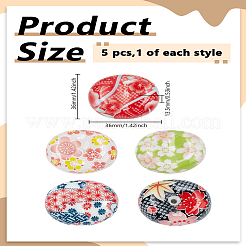 5 pz. 5 colori in stile giapponese in porcellana per posate&nbsp;DJEW-LP0003-21