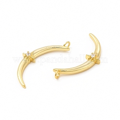 Ciondoli in ottone con placcatura a cremagliera con micro pavé di zirconi chiari&nbsp;KK-I699-05G