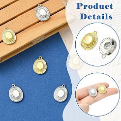 6 pièces 2 couleurs laiton micro pavé pendentifs zircone cubique&nbsp;KK-CJ0003-14