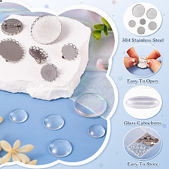DIY Blanko-Kuppel-Broschenherstellungsset aus Edelstahl 304&nbsp;DIY-TA0009-60